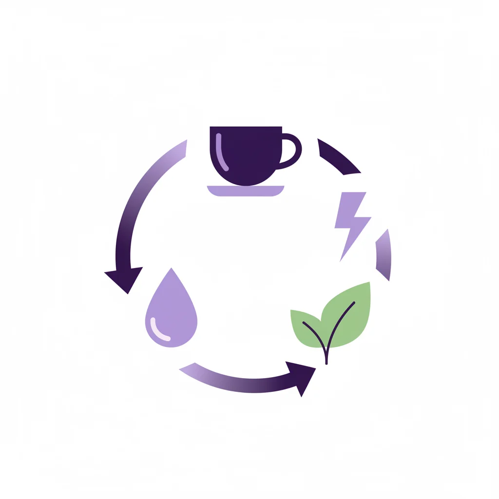 Infografik Stoffwechsel-Kreislauf: Kaffee, Energie, natürliche Extrakte, Hydration